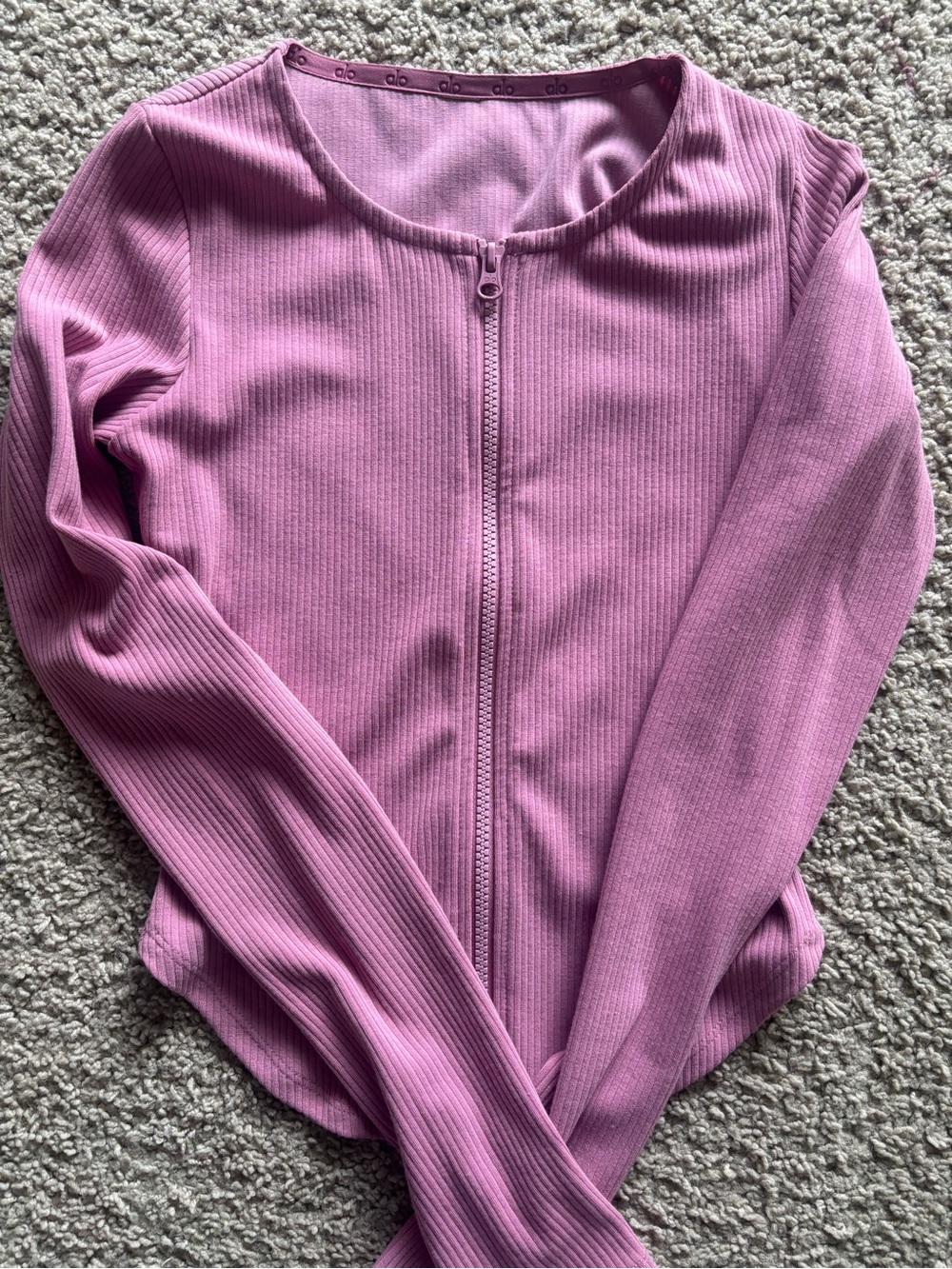 Alo - ribbed stardust long sleeve - pink wild rose - size XS